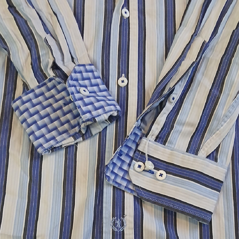 Bugatchi Men's Multi-Striped Button Down Shirt - image 3